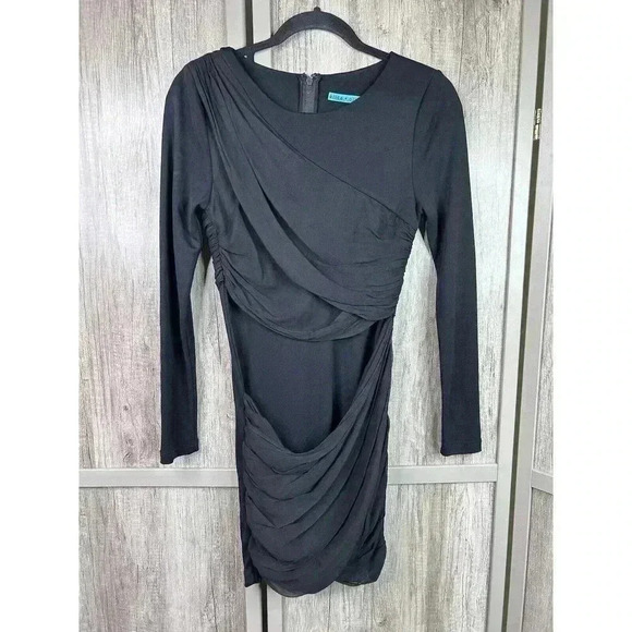 Alice + Olivia Dress 2 Mini Goddess Black Color Long Sleeves - Picture 2 of 9